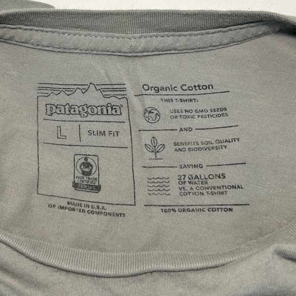 Patagonia Bear Logo Organic Cotton Tee Shirt Slim Fit Men’s Size Large L 🌿 - Picture 9 of 11